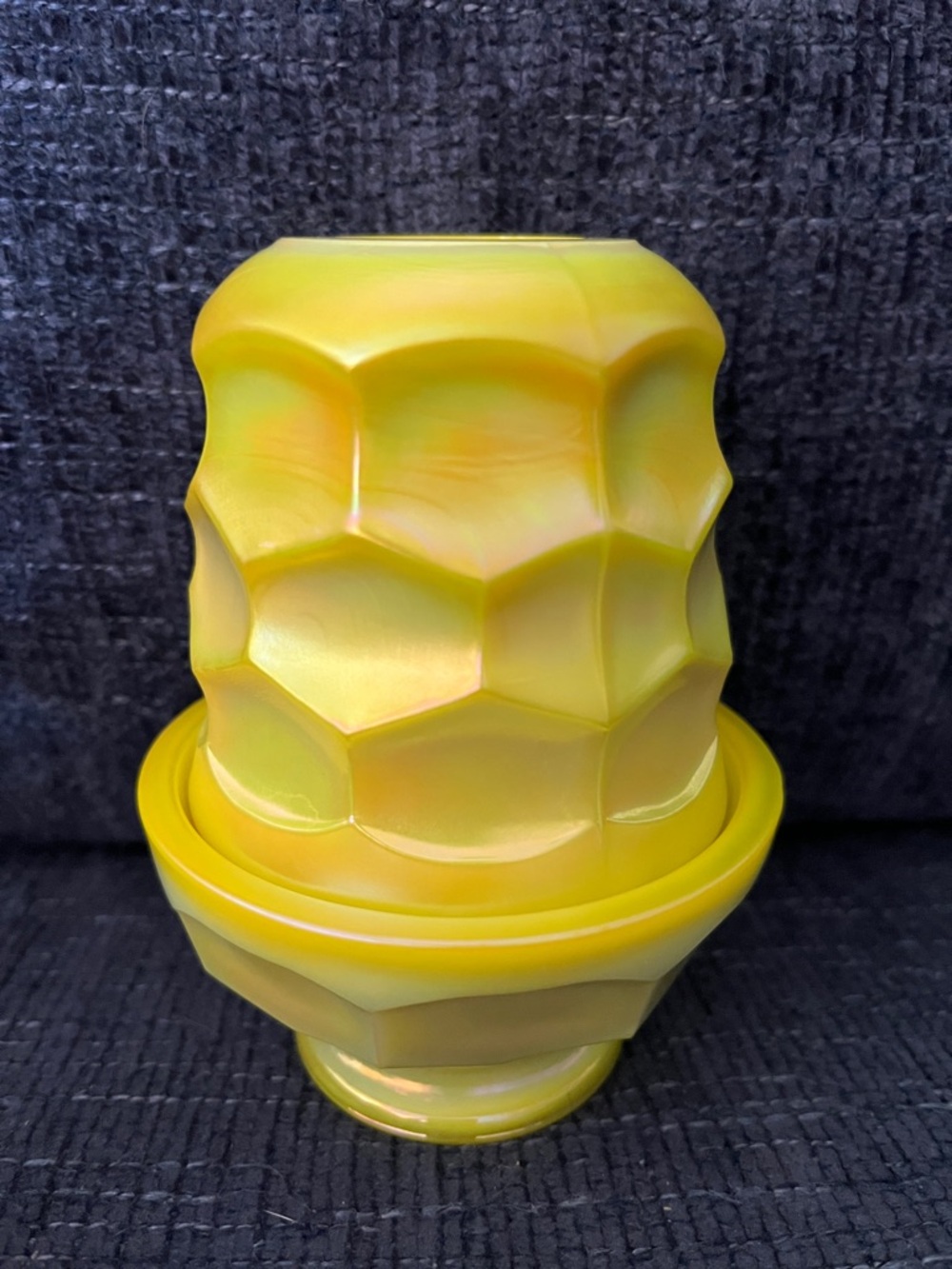 Mosser Dandelion Carnival Georgian Glimmer Fairy Lamp beautiful!! 💛GLOWS💛 yellow